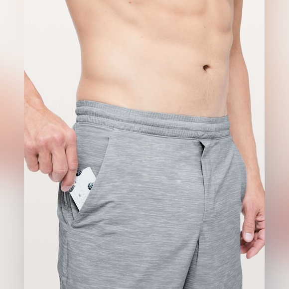 Lululemon Colab EVERY MAN JACK Pace Breaker Short Linerless 8", S, Grey, VGUC - Picture 7 of 16